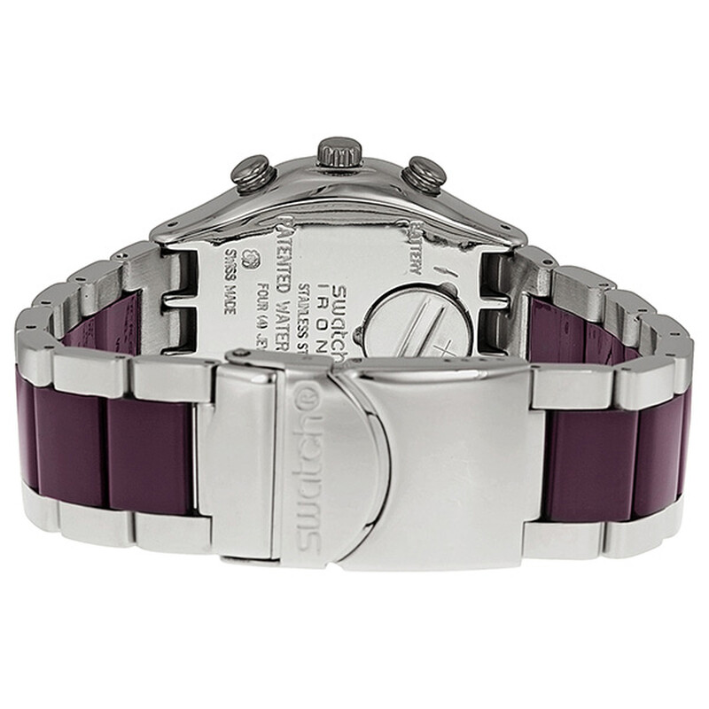 Swatch Irony Secret Through Aubergine Chronogaph Ladies Watch