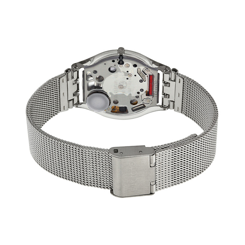 Swatch Metal Knit Grey Milanese Ladies Watch SFM118M 054362540520 