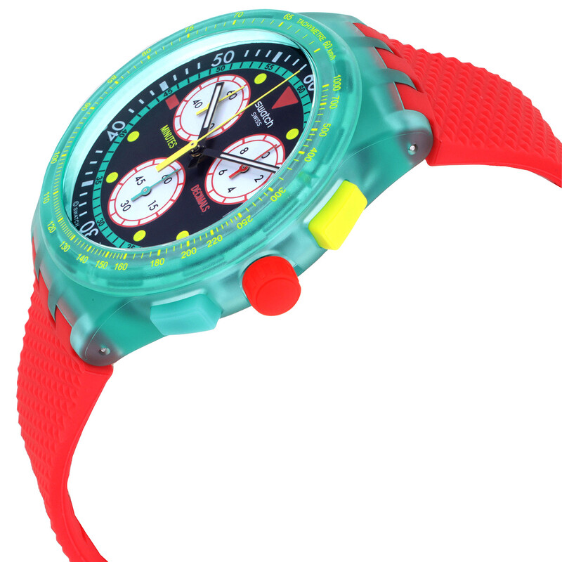 Swatch Neon Emerald Chrono Quartz Black Dial Unisex Watch SUSG409