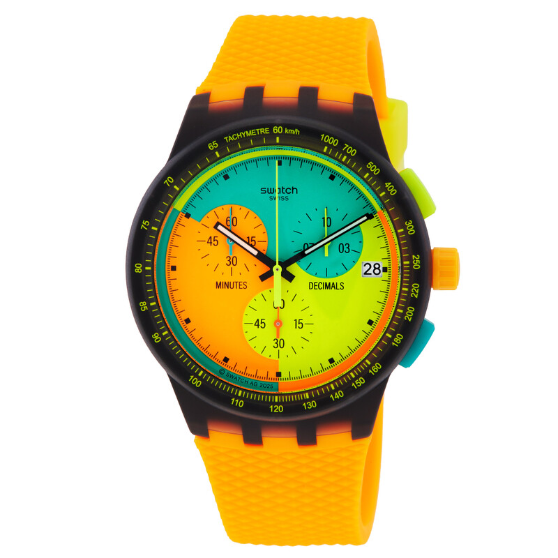 Swatch Neon Signal Flag Chronograph Quartz Watch SUSB422