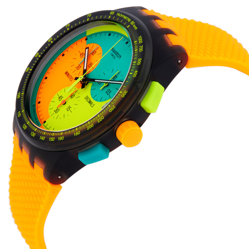 Swatch Neon Signal Flag Chronograph Quartz Watch SUSB422