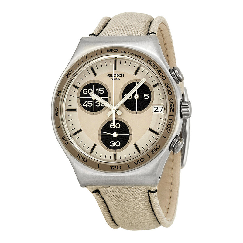 Ycs574 Swatch Wild Ride Chronograph Beige Denim Men's Watch YCS574 ...