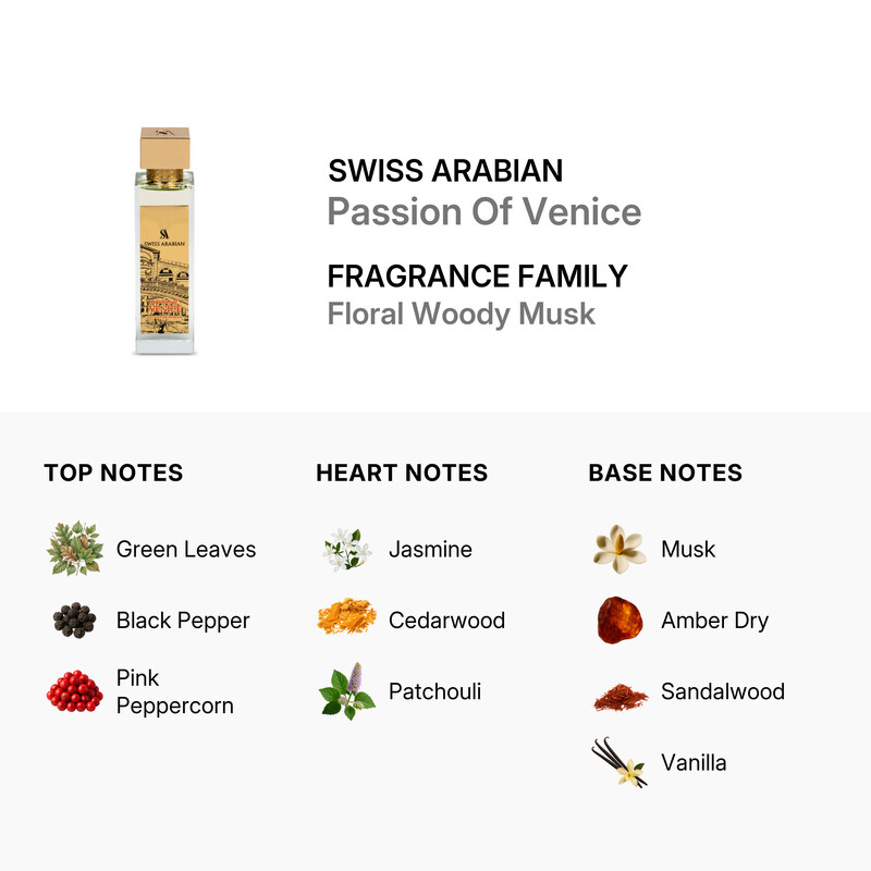 Swiss Arabian Unisex Passion Of Venice Extrait de Parfum Spray
