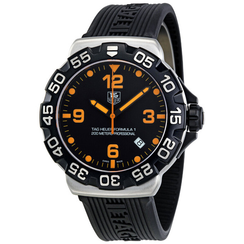 Tag Heuer F1 Black Dial Black Rubber Strap Men's Watch