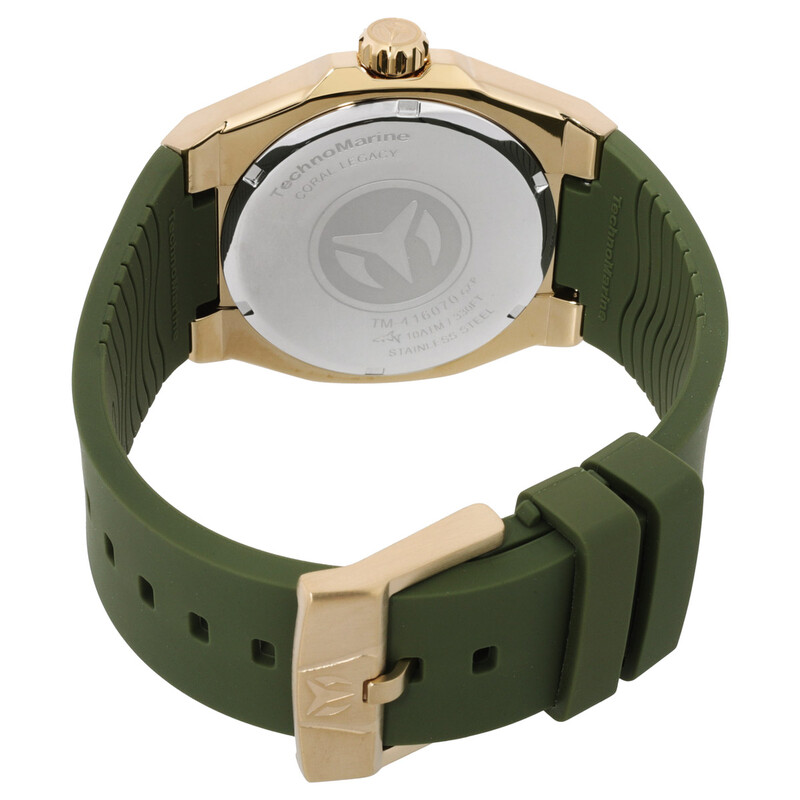 Technomarine Coral Quartz Olive Green Dial Men