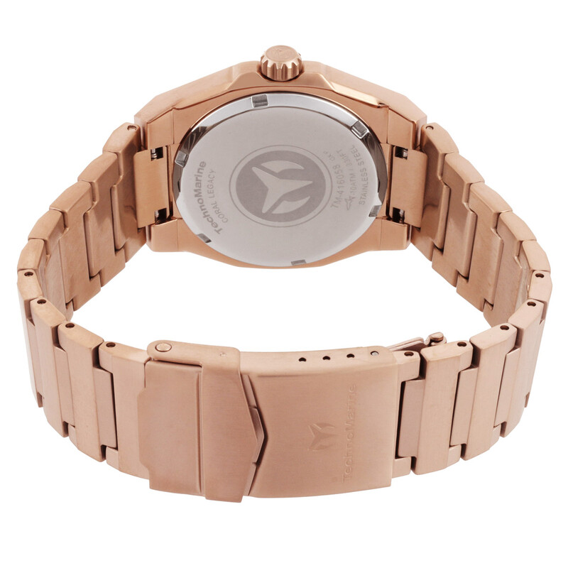 Technomarine Coral Quartz Rose Gold Dial Ladies Watch TM-416058