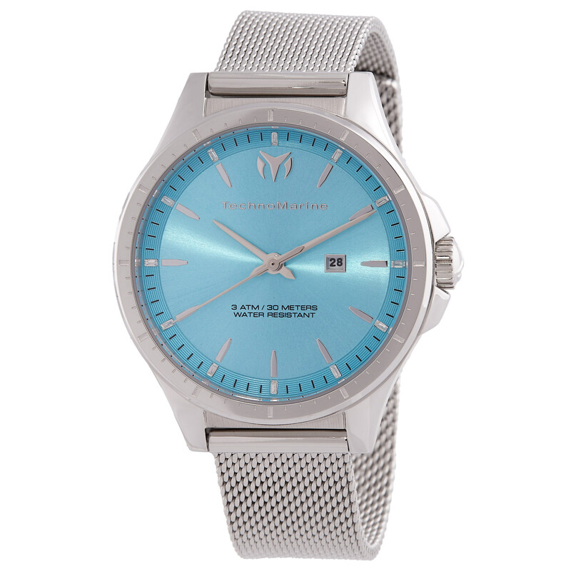 Technomarine MoonSun Date Quartz Light Blue Dial Ladies Watch TM