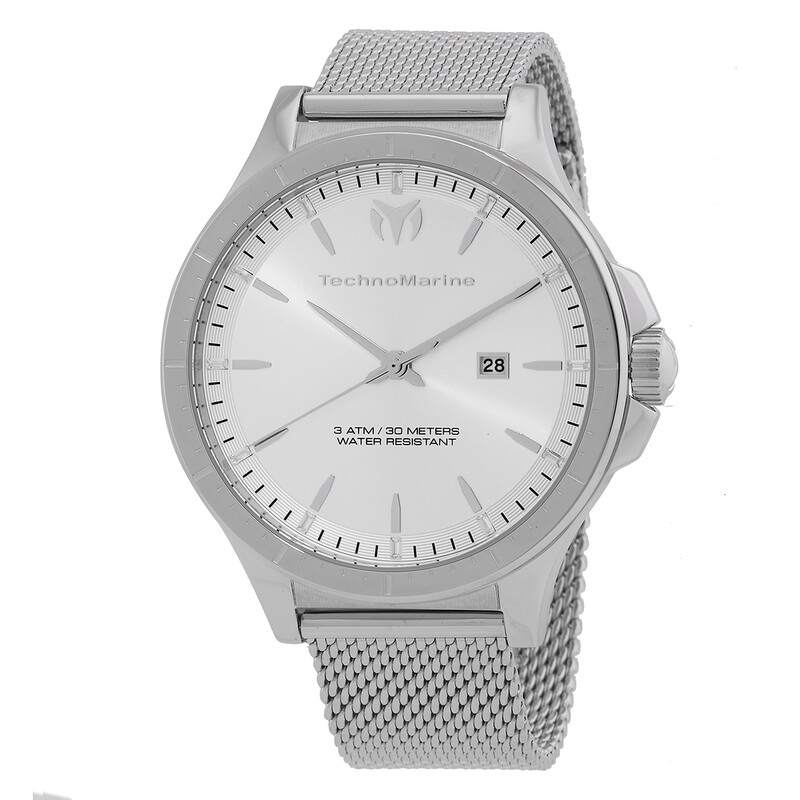 Technomarine MoonSun Date Quartz Silver Dial Men's Watch TM-822002