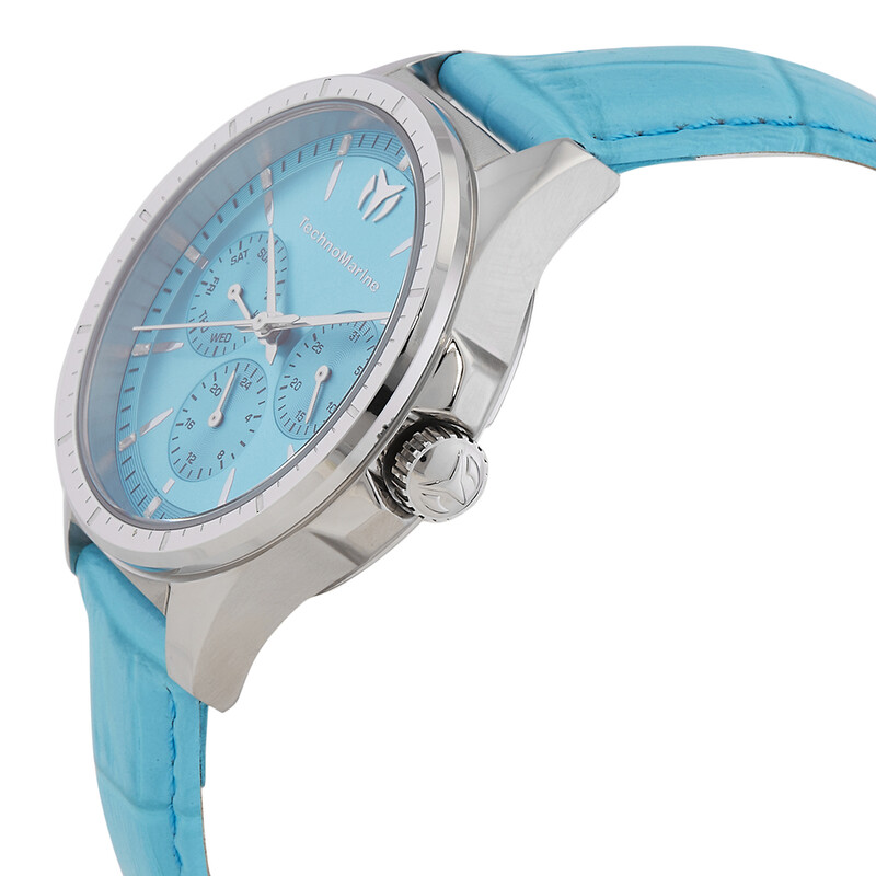 Technomarine MoonSun Ladies Watch Stainless Steel Baby Blue Dial New Technomarine MoonSun Date-Day Quartz Light Blue Dial Ladies  main image 3