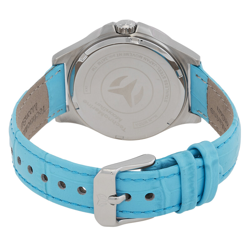 Technomarine MoonSun Ladies Watch Stainless Steel Baby Blue Dial New Technomarine MoonSun Date-Day Quartz Light Blue Dial Ladies  main image 4