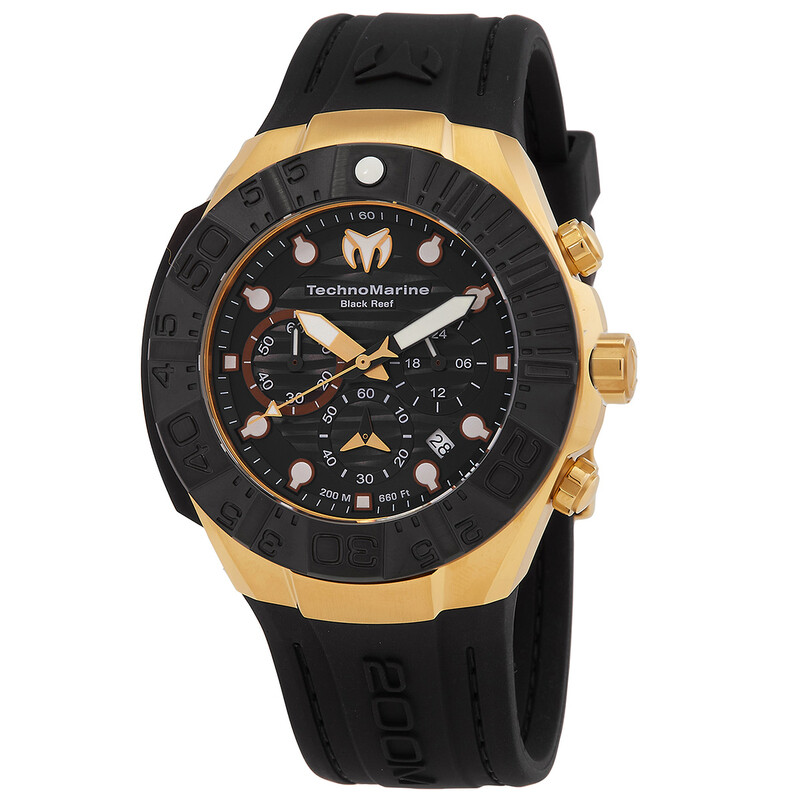 NWT Technomarine Reef Black Chronograph GMT Quartz Black Dial Men\'s Watch Technomarine Men main image 4