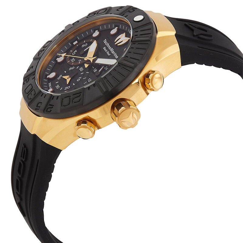 Technomarine Reef Black Chronograph GMT Quartz Black Dial  display picture 2
