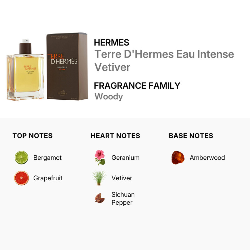 Hermes Terre Dhermes Eau Intense Vet / Hermes EDP Spray 6.7 oz