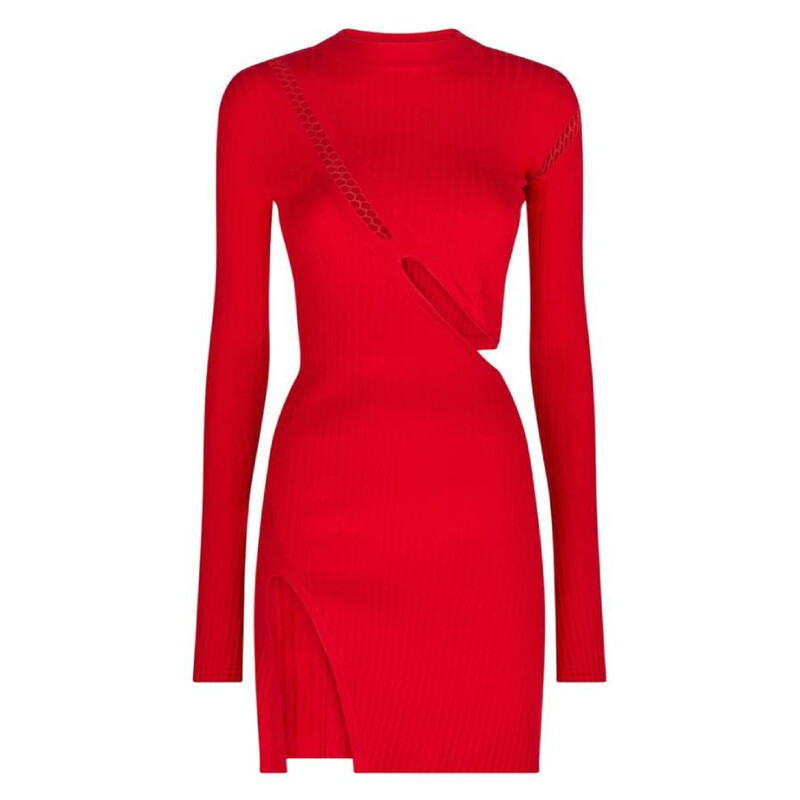 The Attico Cut-Out Detail Long Sleeve Mini Dress The Attico Cut-Out Detail Long Sleeve Mini Dress