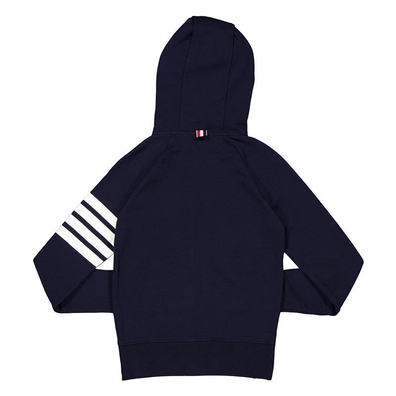 Thom Browne Navy 4-Bar Loopback Full Zip Hoodie, Brand Size 36 (US