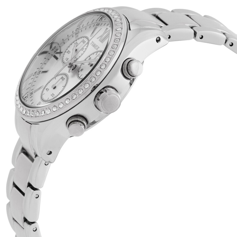 Timex Chronograph Quartz Crystal Silver Dial Ladies Watch  display picture 1