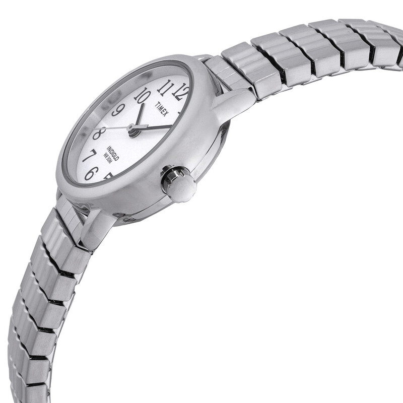 Women\'s Silver Analog Quartz Small Dial Easy Reader Stretch Band Wrist Watch Easy Reader® 25mm Expansion Band - T2P298 | Timex US main image 4