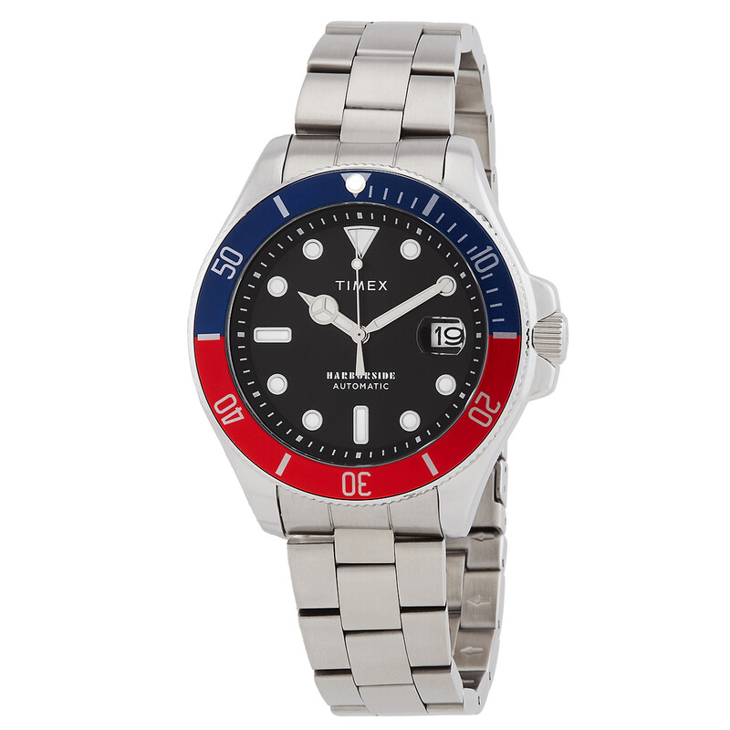 TIMEX ハーバーサイドコースト ペプシ TW2V72100 自動巻き 極美品 Timex Harborside Coast Automatic Black Dial Pepsi Bezel Men's