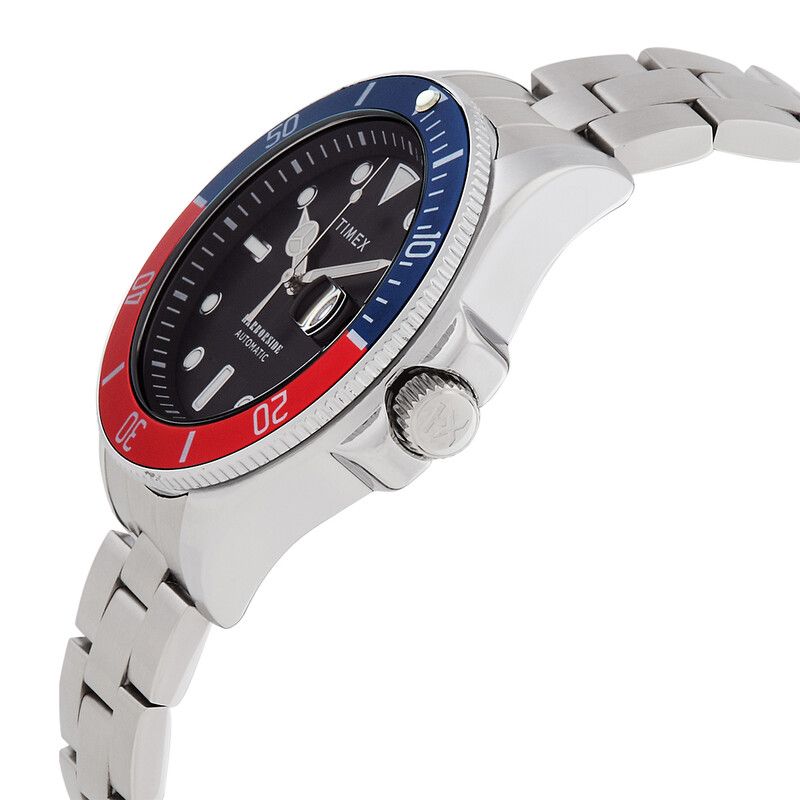 Timex Harborside Coast Automatic Black Dial Pepsi Bezel Men's