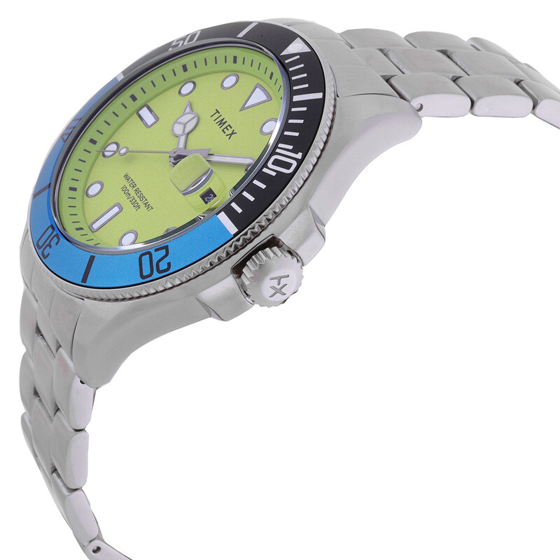 Timex Harborside Coast Quartz Green Dial Batman Bezel Men's Watch