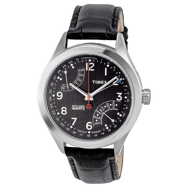 Timex Intelligent Perpetual Calendar Black Dial Steel Men's Watch