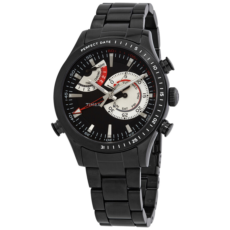 ♦期間限定値下中♦ ✨美品　TIMEX INTELLIGENT QUARTZ Timex Intelligent Quartz Chrono Timer Black Dial Men's Watch