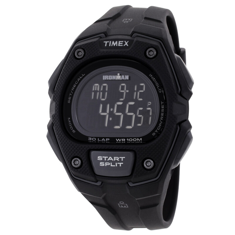 Timex Ironman デジタル腕時計 ブラック Timex Men's IRONMAN Essential, 10 Black/Gray 40mm Sport Watch with