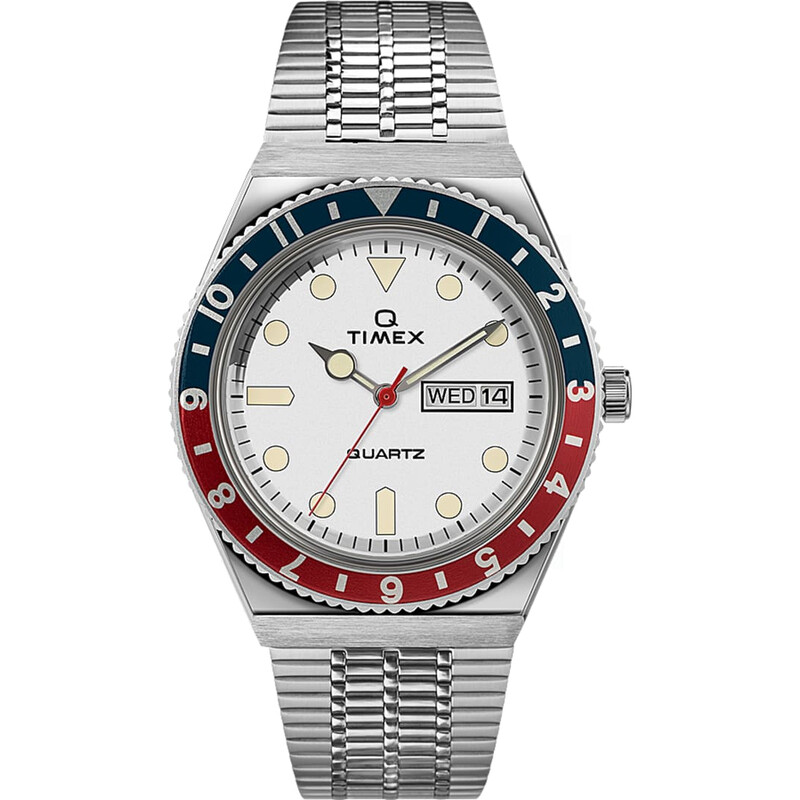 即日発送！TIMEX　ホワイトダイヤル　ペプシ Timex Q Reissue Quartz White Dial Pepsi Bezel Men's Watch