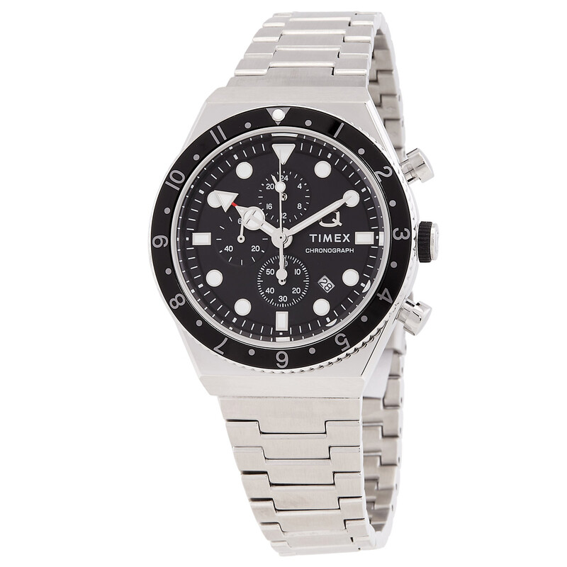 Timex Q Timex 3 Time Zone GMT Quartz Black Dial Men's Watch
