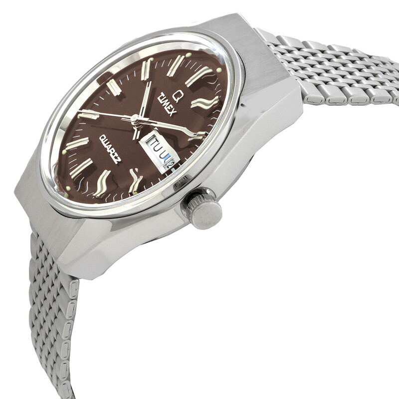 TIMEX クォーツ腕時計 シルバー/ブラウン Timex Q Timex Falcon Eye Quartz Brown Dial Men's Watch TW2W62400