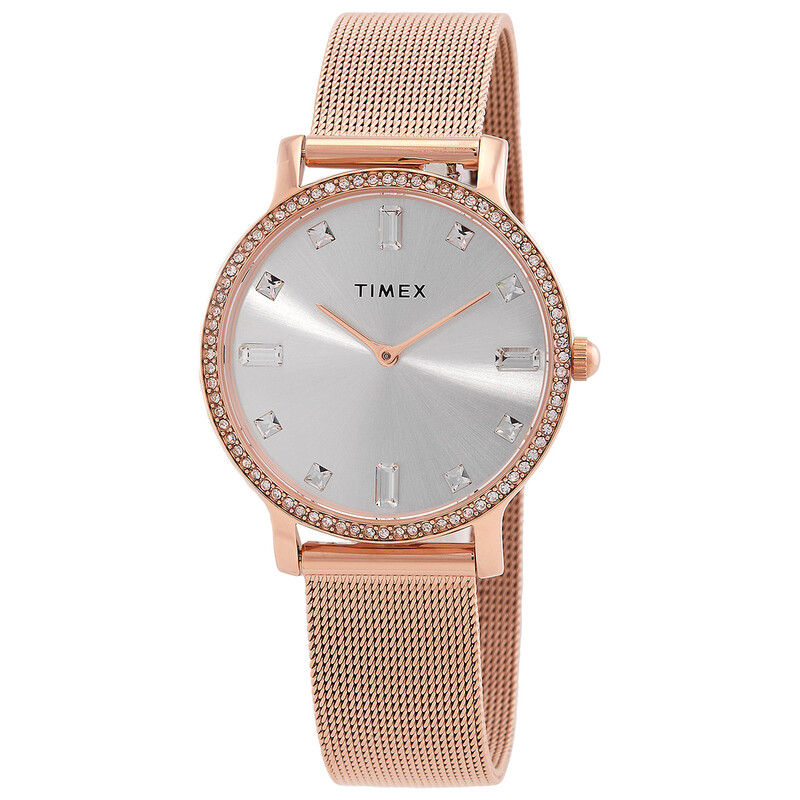 Timex Transcend Quartz Crystal Silver Dial Ladies Watch TW2W19200 ...