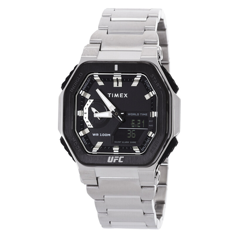 Timex UFC Colossus Alarm World Time Quartz Analog-Digital Black
