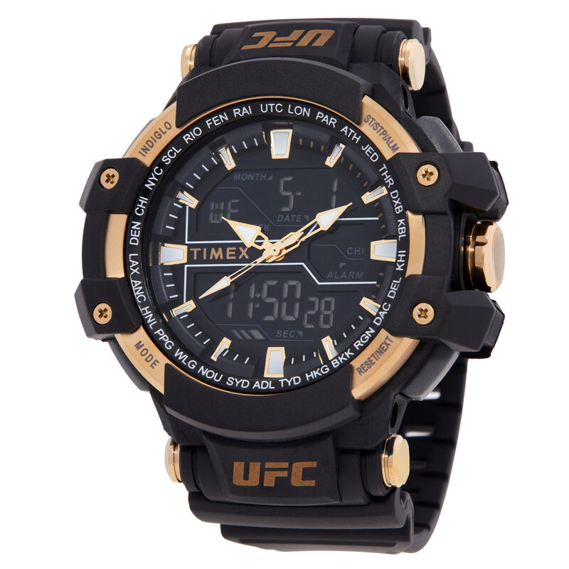 Timex UFC Combat Quartz Analog-Digital Black Dial Men's Watch ...