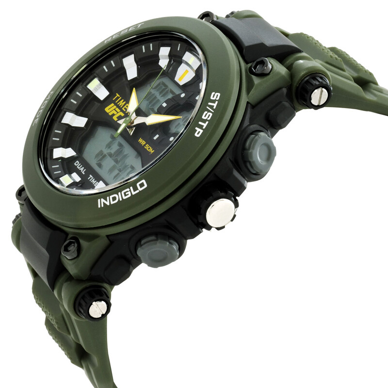 K*i様 TIMEX 迷彩 Timex UFC Impact Alarm Quartz Analog-Digital Black Dial Men's