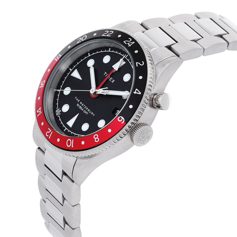 Timex Waterbury Traditional GMT Quartz Black Dial Coke Bezel Men's