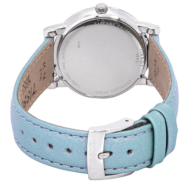 Tissot Carson Moon Phase Quartz Light Blue Dial Ladies Watch 