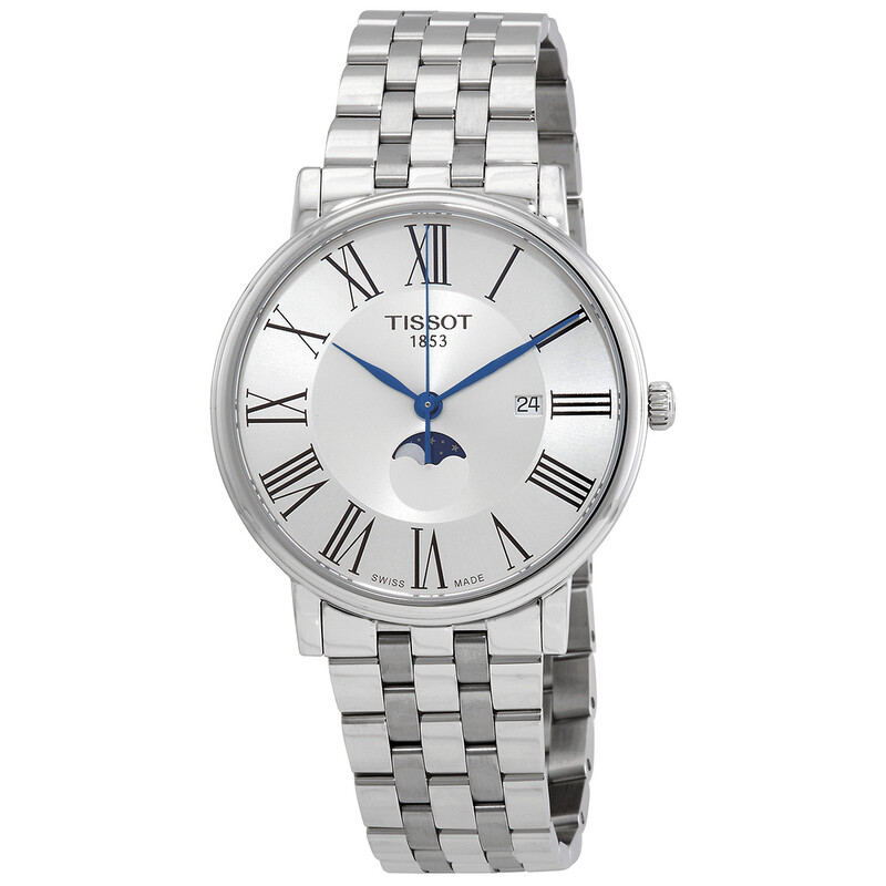 Tissot Carson Moon Phase Quartz Silver Dial Men's Watch