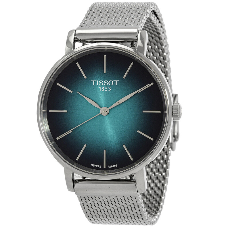 Tissot Everytime Quartz Graded Green-Black Dial Ladies Watch