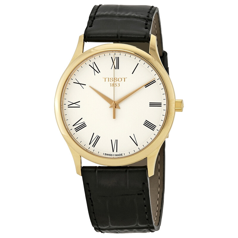 Tissot Excellence Silver Dial 18kt Yellow Gold Men's Watch  T926.410.16.013.00 7611608281536 - Watches, Excellence - Jomashop