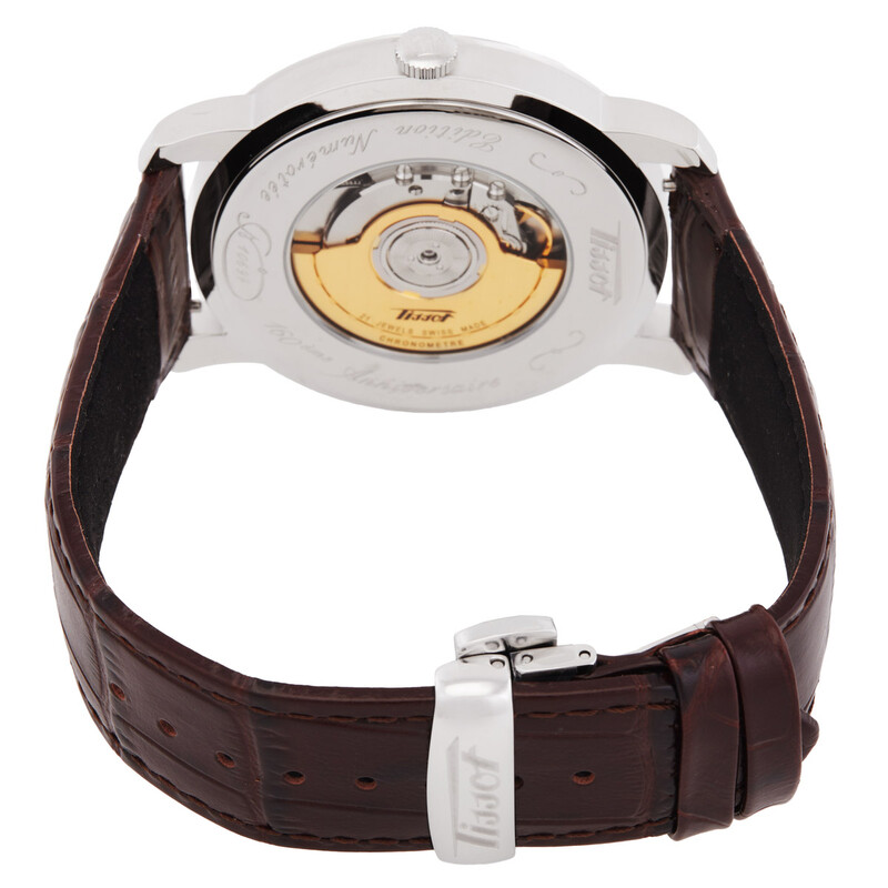 Tissot Heritage Navigator Silver Dial Brown Leather Men's Watch