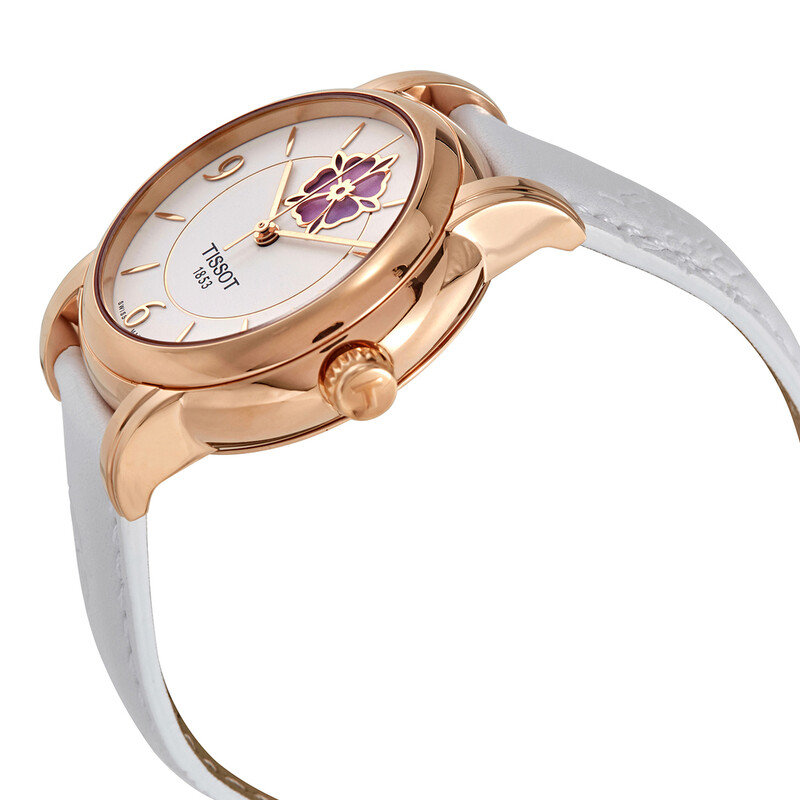 Tissot Women\'s Heart Watch! New Lady Heart T050.207.16.037.00 - Silver & Floral Guilloche  main image 4