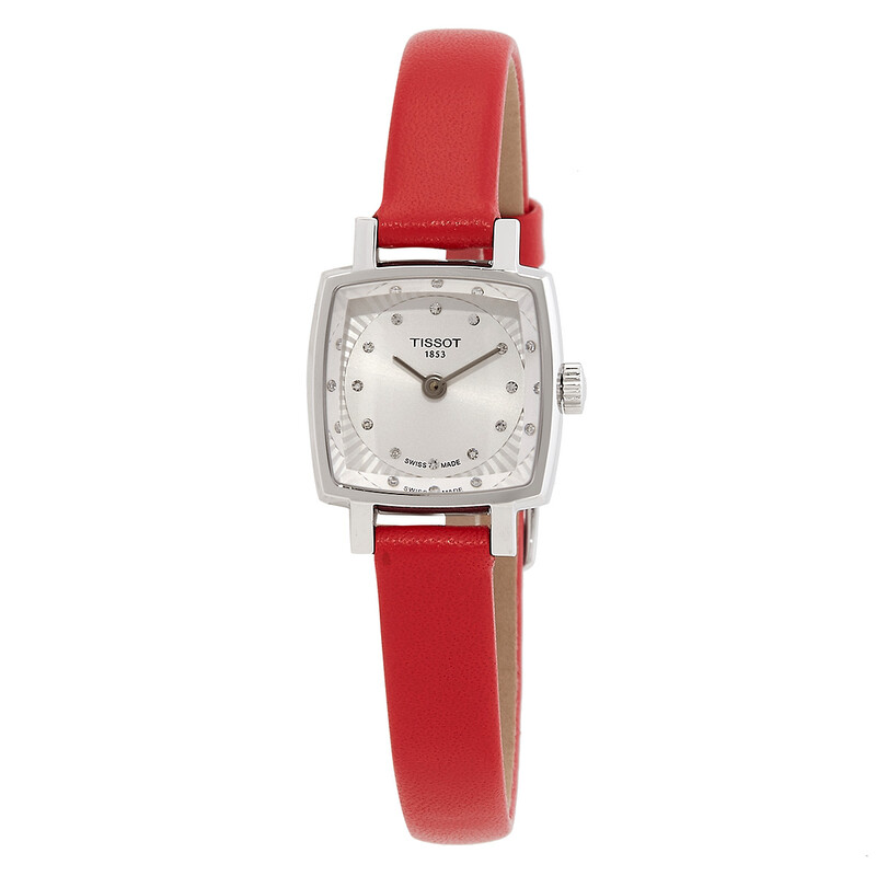 Tissot Lovely Square Valentines Quartz Diamond Silver Dial Ladies