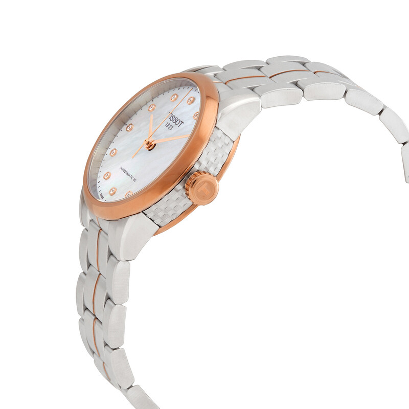 Tissot Luxury Automatic Diamond White Mother of Pearl Dial 