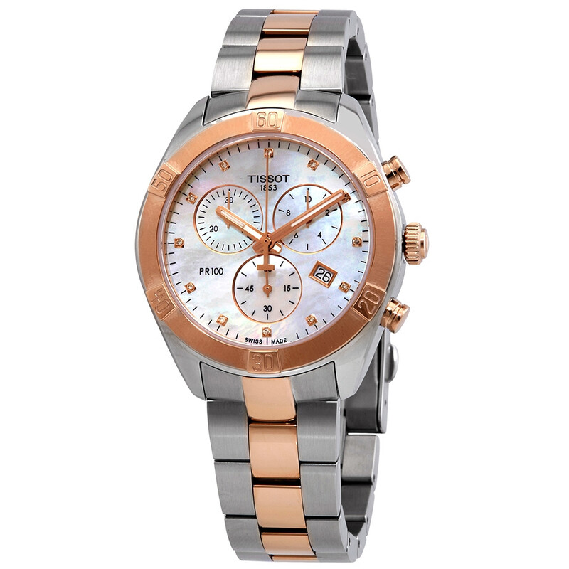 Tissot PR 100 Chronograph Quartz Diamond White Mother of Pearl