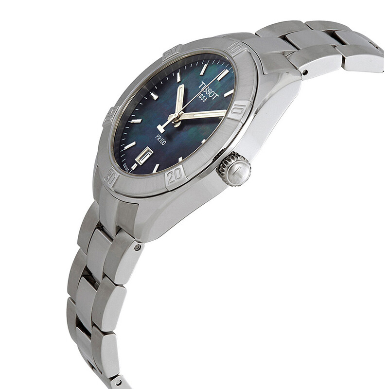 NWT Tissot PR 100 Sport Chic Black Mother of Pearl Dial Ladies Watch PR 100 Black Mother Pearl 36MM – Kury Alta Relojeria main image 2
