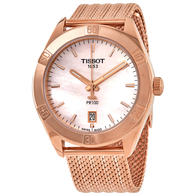 Tissot PR100 Sport Chic Pink Mother of Pearl Dial Ladies Watch