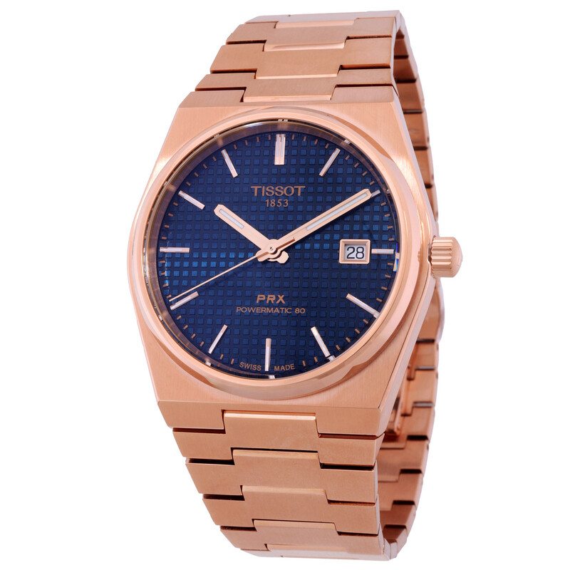 ティソ TISSOT PRX ブルー文字盤 ローズゴールドPVD 自動巻き Tissot PRX Automatic Blue Dial Men's Watch T1374073304100