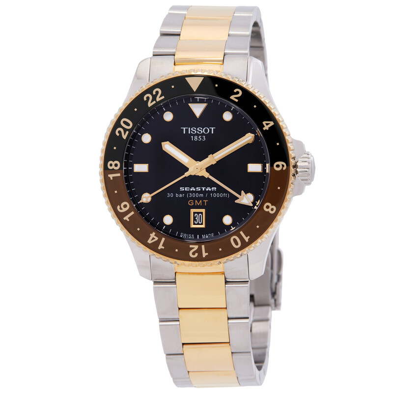 Tissot Seastar 1000 Quartz GMT Black Dial Men's Watch