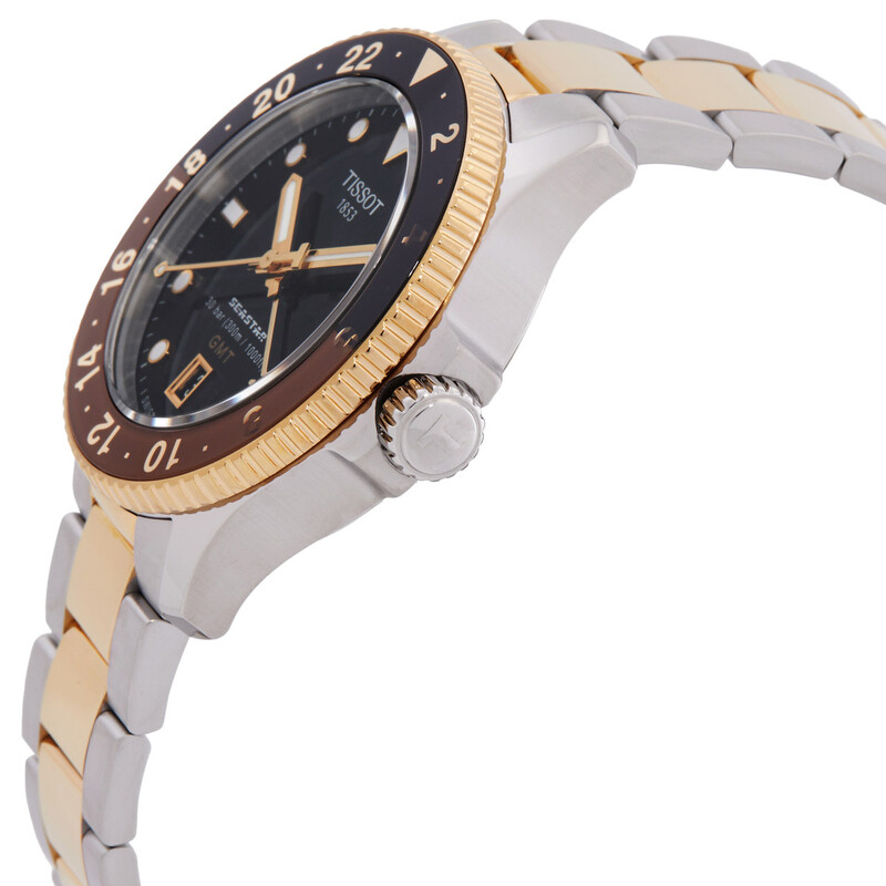 Tissot Seastar 1000 Quartz GMT Black Dial Men's Watch