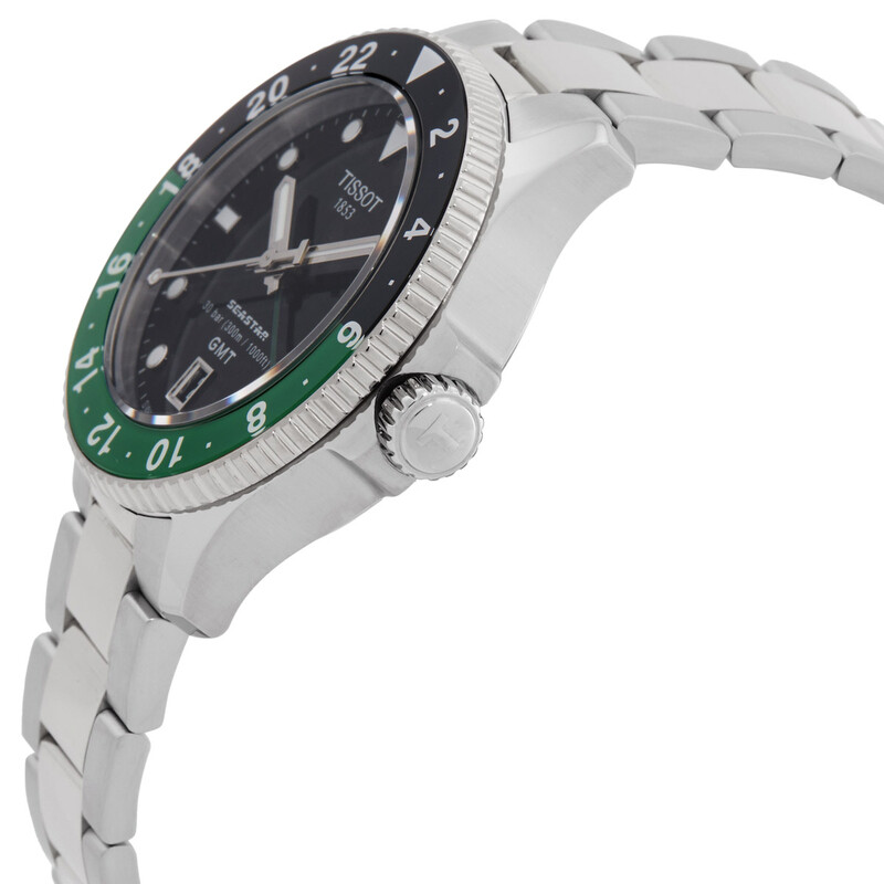Tissot Seastar 1000 Quartz GMT Black Dial Sorite Bezel Men's Watch
